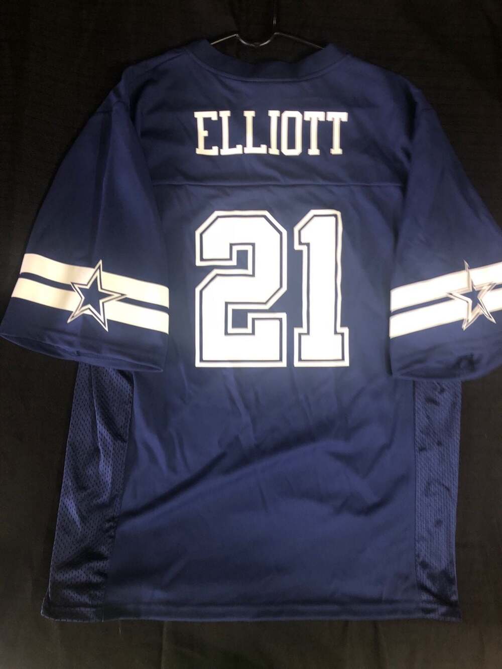 Dallas Cowboys Ezekiel Elliott #21 Navy Blue Jersey Size L